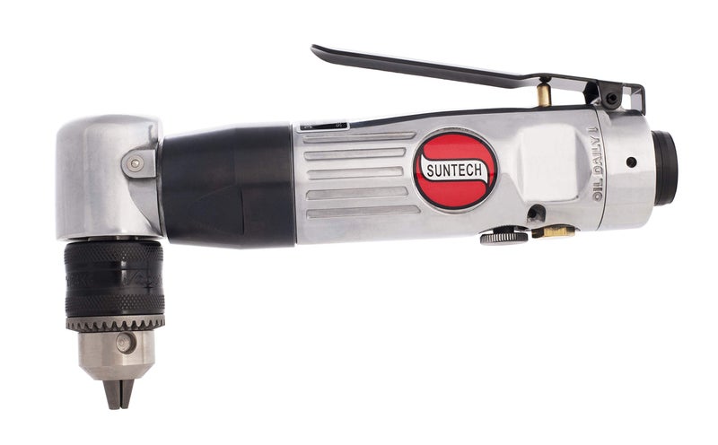 SUNTECH SM-709R Sunmatch 3/8" Reversible Angle Drill, Air Powered, 1,600 Rpm, Silver